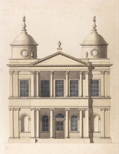 Diseño para una iglesia. Elevación del frente oeste de Paul Sandby